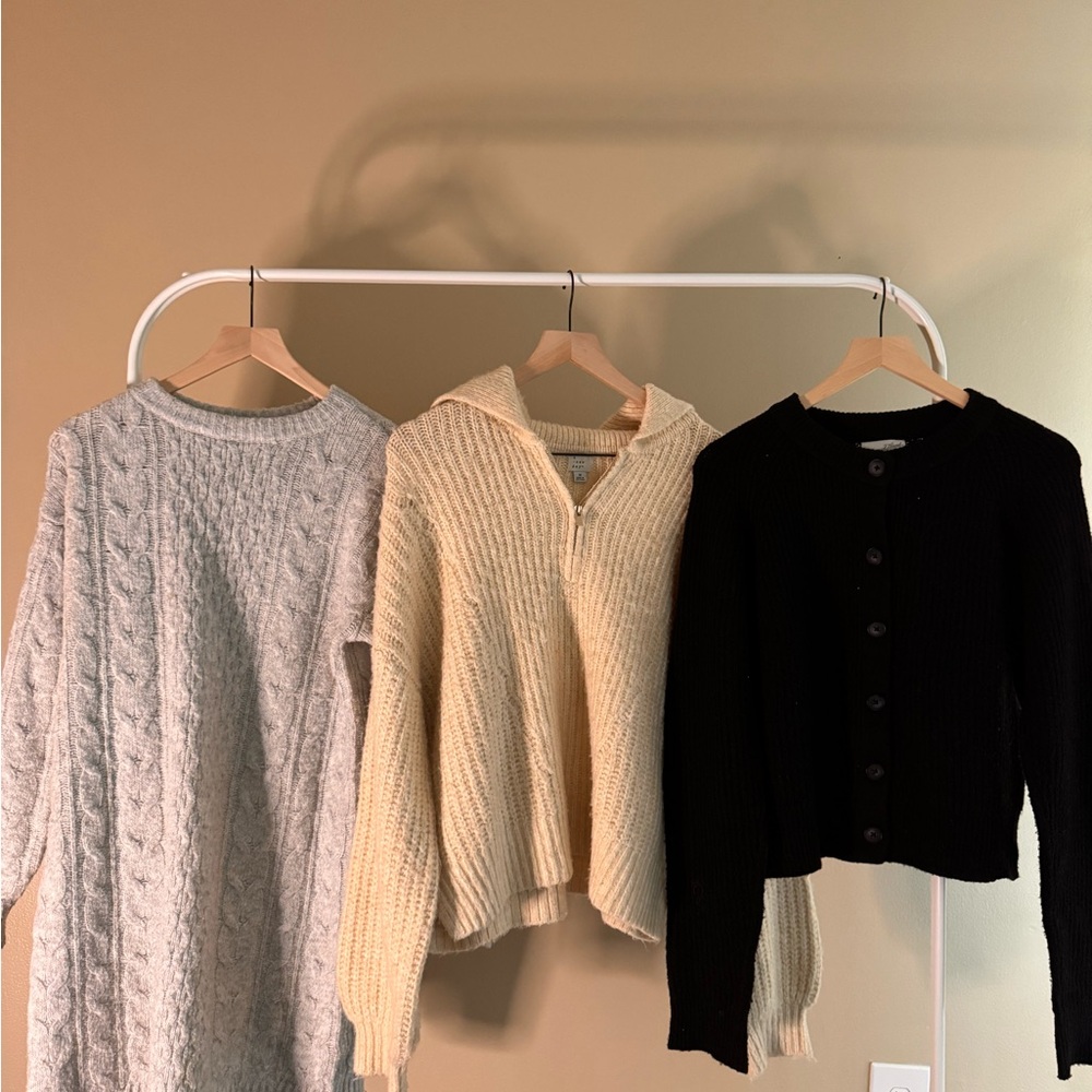 a new day Cable Knit Sweater and Cardigans - Gray, Cream, Black